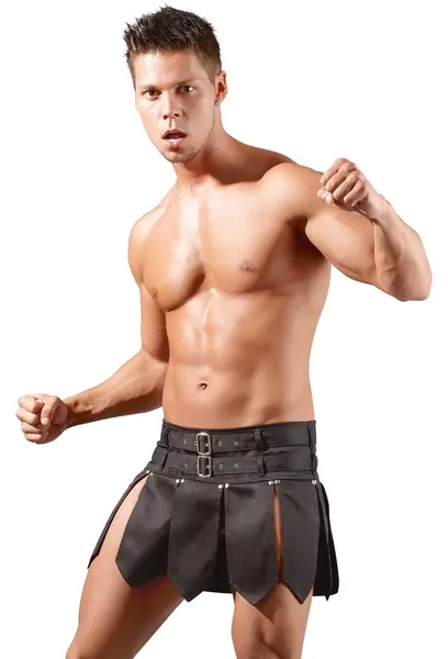 Cottelli Collection Gladiator Skirt M Black - Adjustable Belt Design