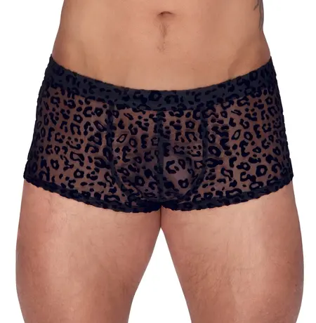 Noir Handmade M.Pants Leo 2XL - Transparent Powernet, Leopard Print