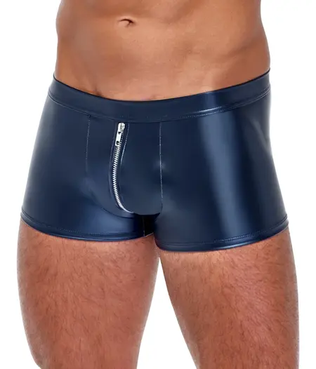 NEK Boxer Briefs Blue 2XL Metallic Matte Finish, Silver Zip Front