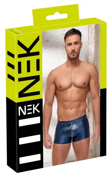 NEK Boxer Briefs Blue Metallic Matte XL with Silver Zip