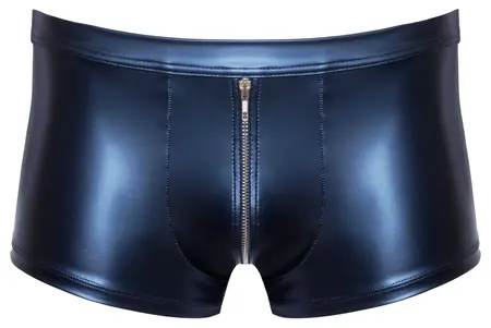 NEK Men's Boxer Briefs Blue Metallic Matte S Zip Front Comfort Fit