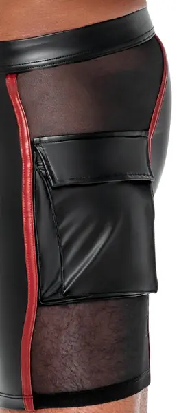 NEK Men's Fitted Shorts Black/Red 2XL with Mesh Panels and Pocket