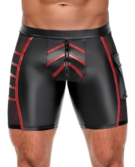 NEK Men's Shorts Black/Red XL - Matte Look & Mesh Panels