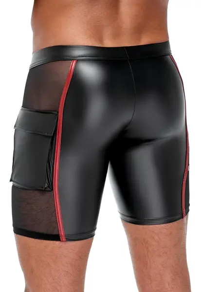 NEK Men's Shorts Black/Red M Mesh Panels Pocket Matte Finish