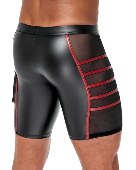 NEK Men's Fitted Shorts Black/Red S with Mesh Inserts & Pocket