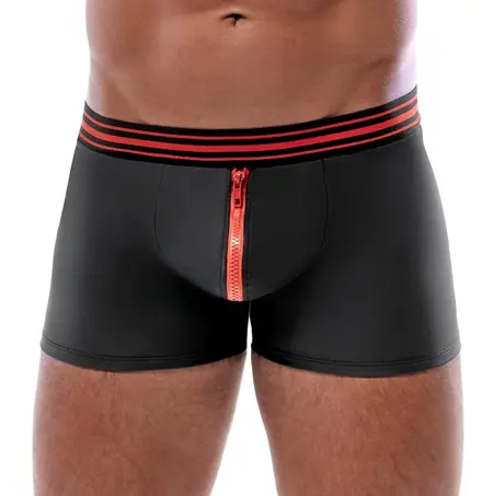 Svenjoyment Men's Boxer Briefs Black/Red S with Zipper Detail