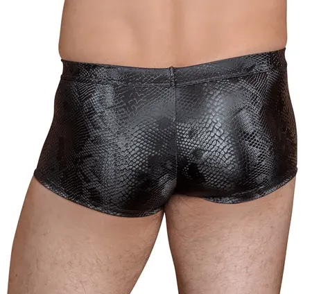 NEK Pants S Shiny Matt Snakeskin Pattern Stretchy Black