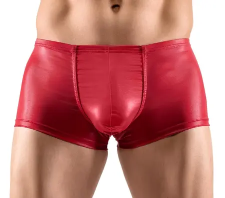 Svenjoyment Men’s Shiny Push-Up Pants Red L - Stretchy Polyamide Blend