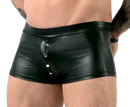 Svenjoyment Bondage Men's Matte Black Pants XL with Handcuffs Detail