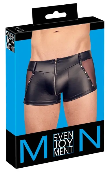 Svenjoyment Men's Matte Look Pants L with Mesh Panels and Decorative Studs