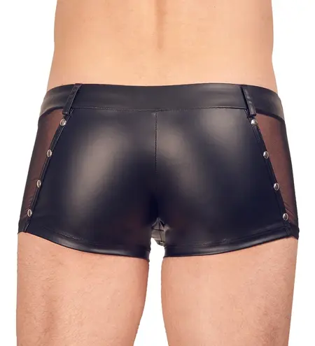 Svenjoyment Matte Black Pants with Mesh Panels and Decorative Studs S