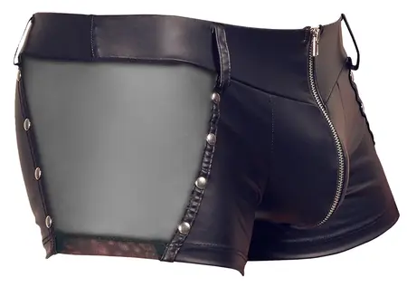 Svenjoyment Matte Black Pants with Mesh Panels and Decorative Studs S