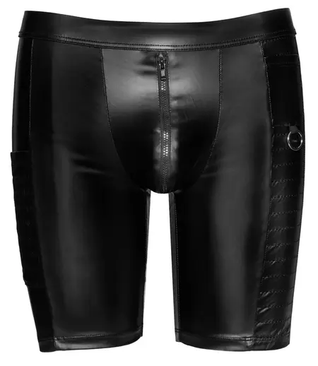 NEK Men's Matte Black Cycling Shorts with Zipper and Side Pocket L