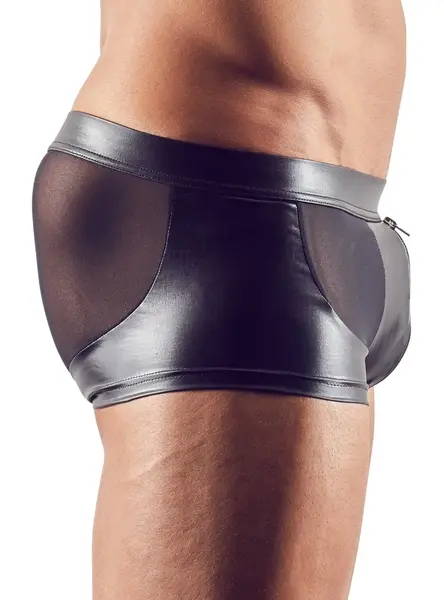 NEK Powernet Men’s Pants S Black Wet Look with Zipper Detail