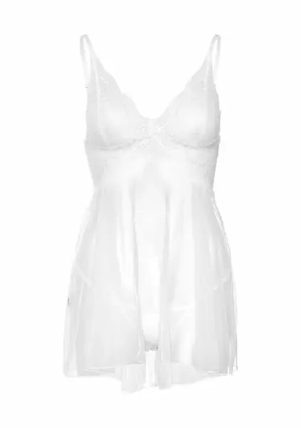 Babydoll 8713221829337 Mesh & Lace Set with Adjustable Straps