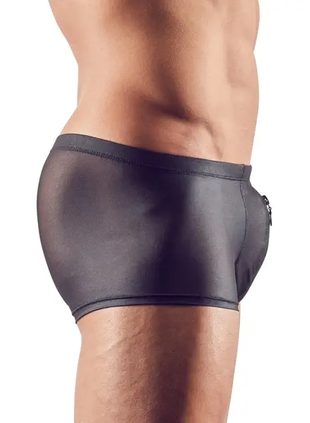 NEK Men's Semi-Transparent Stretch Pants L Black Zip Detail