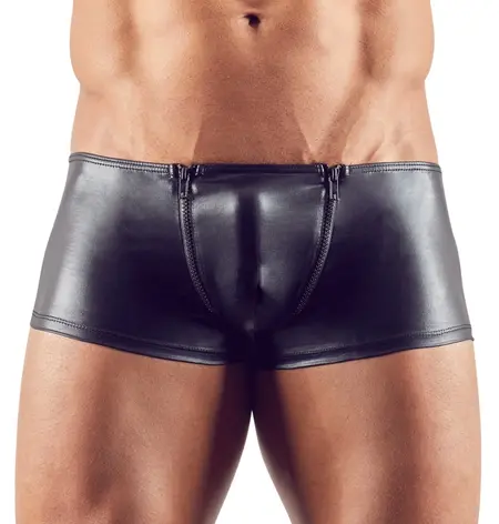 NEK Men's Shiny Slim Fit Party Pants S Black Polyester Spandex
