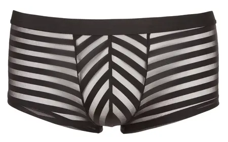 NEK Men’s Semi-Transparent Striped Pants S Black Stretch Fit