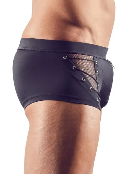 NEK Men's Black Mesh Pants L with Detachable Chain, Stretch Fabric