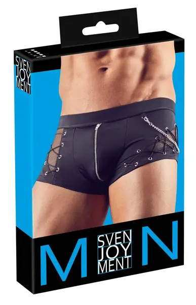 NEK Men's Stretch Mesh Pants Black S with Removable Chain Detail