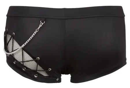 NEK Men's Stretch Mesh Pants Black S with Removable Chain Detail