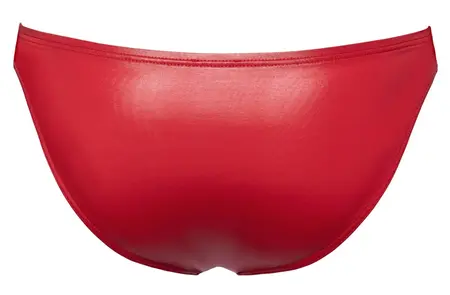 Svenjoyment Red Shiny Men's Briefs with Black Lace M