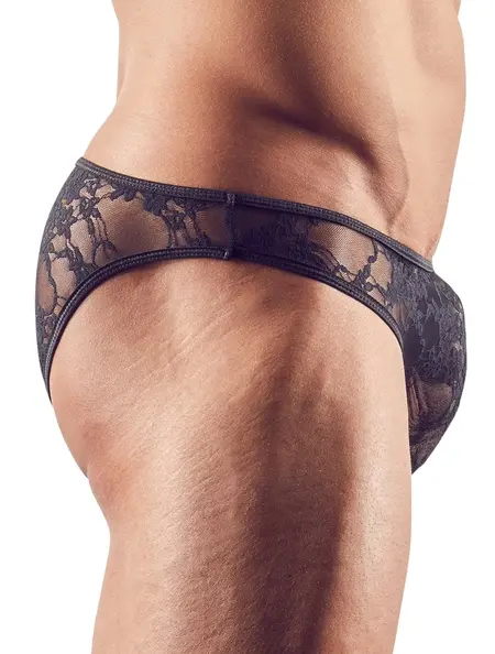 Svenjoyment Men's Lace Briefs Black L - Stretch Comfort & Elegance