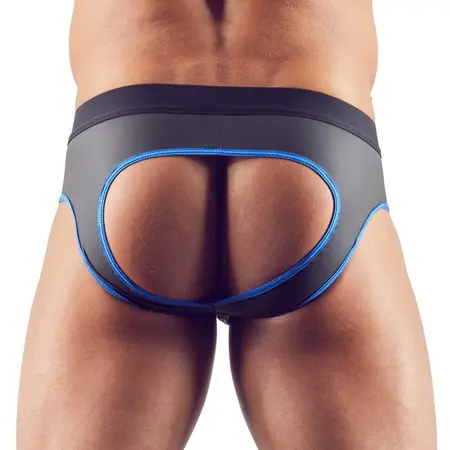 NEK Men's Jock L Black Neoprene-Style Matte Finish, Zipper Front