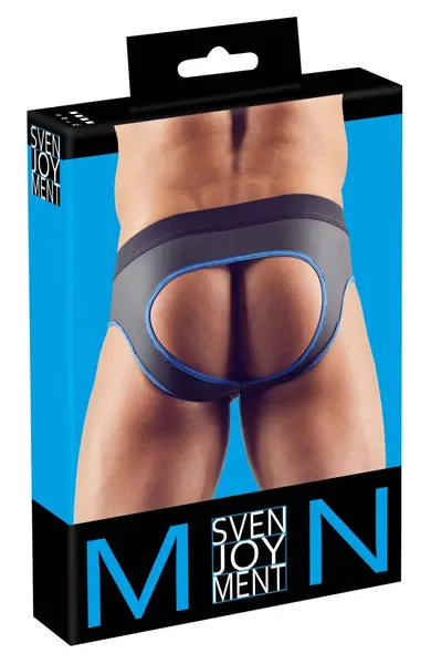 NEK Men's Jock M Neoprene-Effect Matte Black Open Back Underwear
