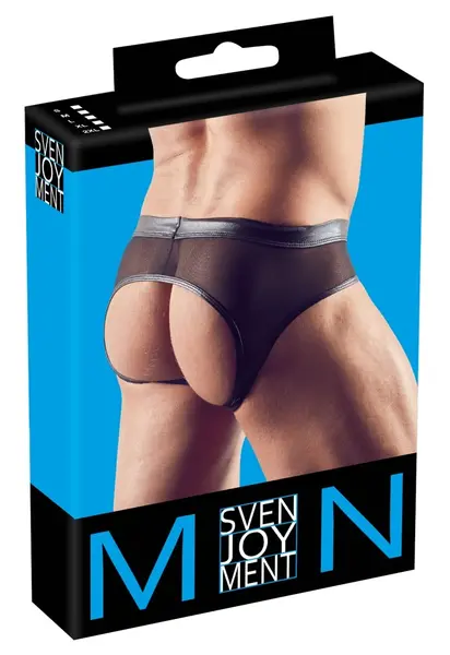 NEK Powernet Men's Open Back Briefs M, Wet Look, Black