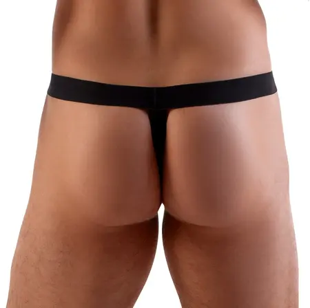 Svenjoyment Thong L/XL Shiny Red Vinyl with Black Trim & Swell Feature