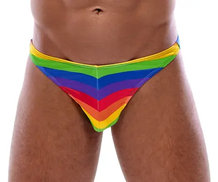 Svenjoyment Men's Thong Rainbow Stripes 2XL Comfortable Stretch Fit