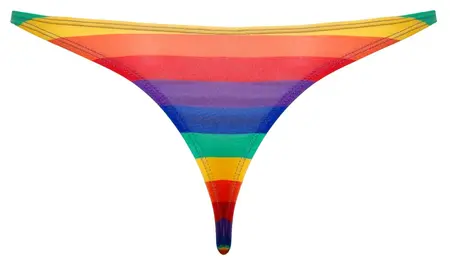 Svenjoyment Men's Thong Rainbow Stripes 2XL Comfortable Stretch Fit