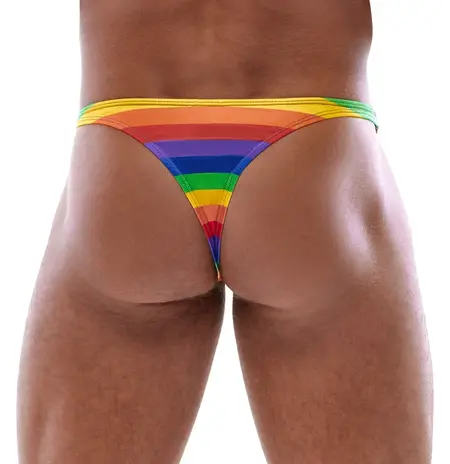 Svenjoyment Thong Rainbow Stripe Men’s Soft Stretch S