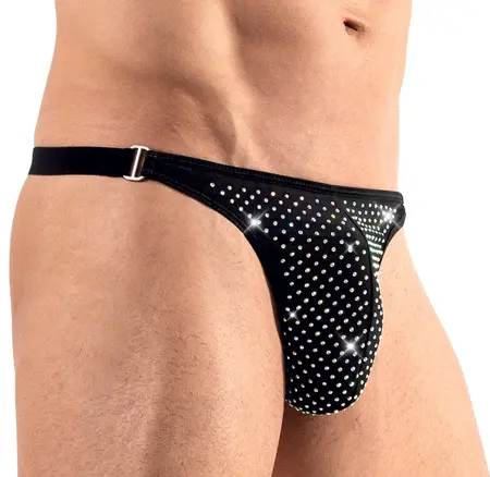 Svenjoyment Men's Stretch String S Black with Rhinestone Detail