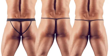 NEK Men's Underwear Set 3-Pack Wet Look S-L Black Stretchy Material