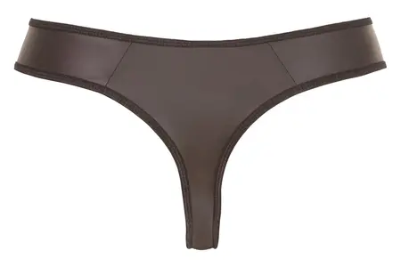 NEK Men's String S Neoprene Look with Rhinestone Zipper Accent