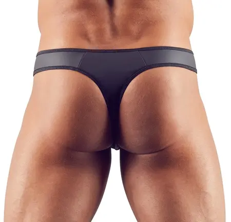 NEK Men's String M Black Powernet & Matte Shiny Material Design
