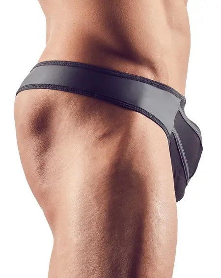 NEK Men's String S Black Matte Powernet Striped Design