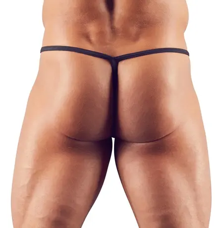NEK Men's Mini String L Black Shiny Microfiber Briefs