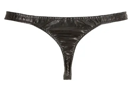 Implicite Leather Men’s String XL - Shiny Black, Flexible Opening