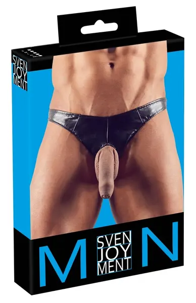 Imitate Leather Men’s String S - Black, Polyurethane Finish