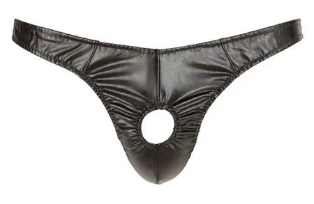 Imitate Leather Men’s String S - Black, Polyurethane Finish
