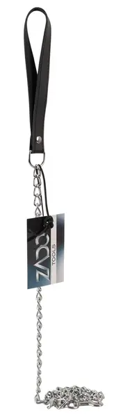 ZADO Leather Leash 110 cm - Black Split Leather & Metal Chain