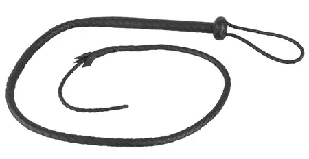 ZADO Single Tail Leather Impact Whip 132 cm Black