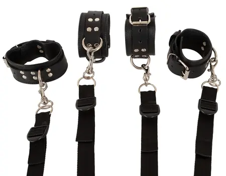 ZADO Bed Restraint Set - Adjustable Leather Restraints, Universal Fit