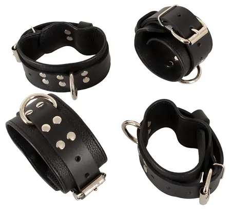 ZADO Bed Restraint Set - Adjustable Leather Restraints, Universal Fit