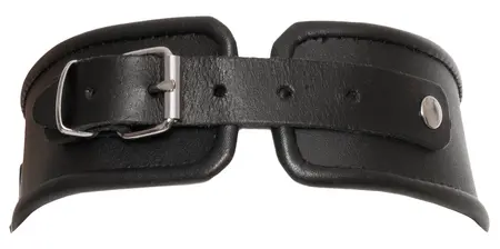 ZADO Bondage Set - Leather Collar and Adjustable Handcuffs, Black