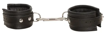 ZADO Leather Handcuffs Black - Adjustable, Softly Padded, Premium Leather
