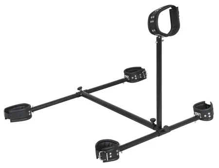 ZADO Adjustable Leather Floor Restraint System Black Split Leather